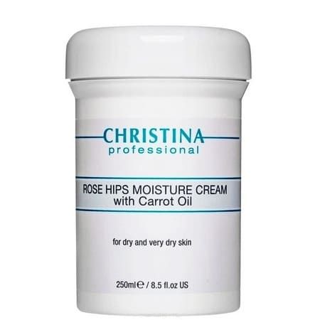 Christina Rose Hips Moisture Cream with Carrot Oil for dry and very dry skin – Увлажняющий крем с маслом моркови для сухой и очень сухой кожи «Шиповник» 250мл