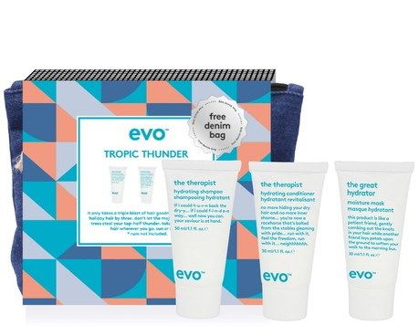 EVO Tropic Thunder hydrate travel set - Набор увлажняющий для волос "Гром в Раю" 30 + 30 + 30мл