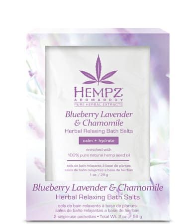 Hempz Blueberry Lavender & Chamomile Herbal Relaxing Bath Salts - Соль для ванны расслабляющая "Лаванда, Ромашка и Дикие Ягоды" 2х28гр